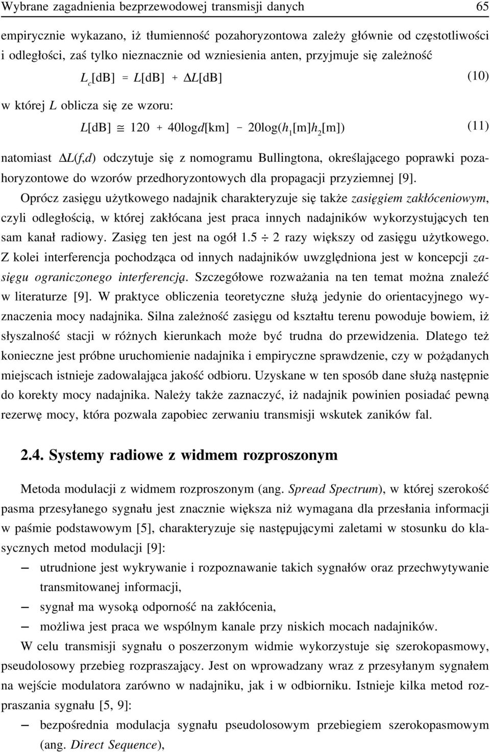 określającego poprawki pozahoryzontowe do wzorów przedhoryzontowych dla propagacji przyziemnej [9].