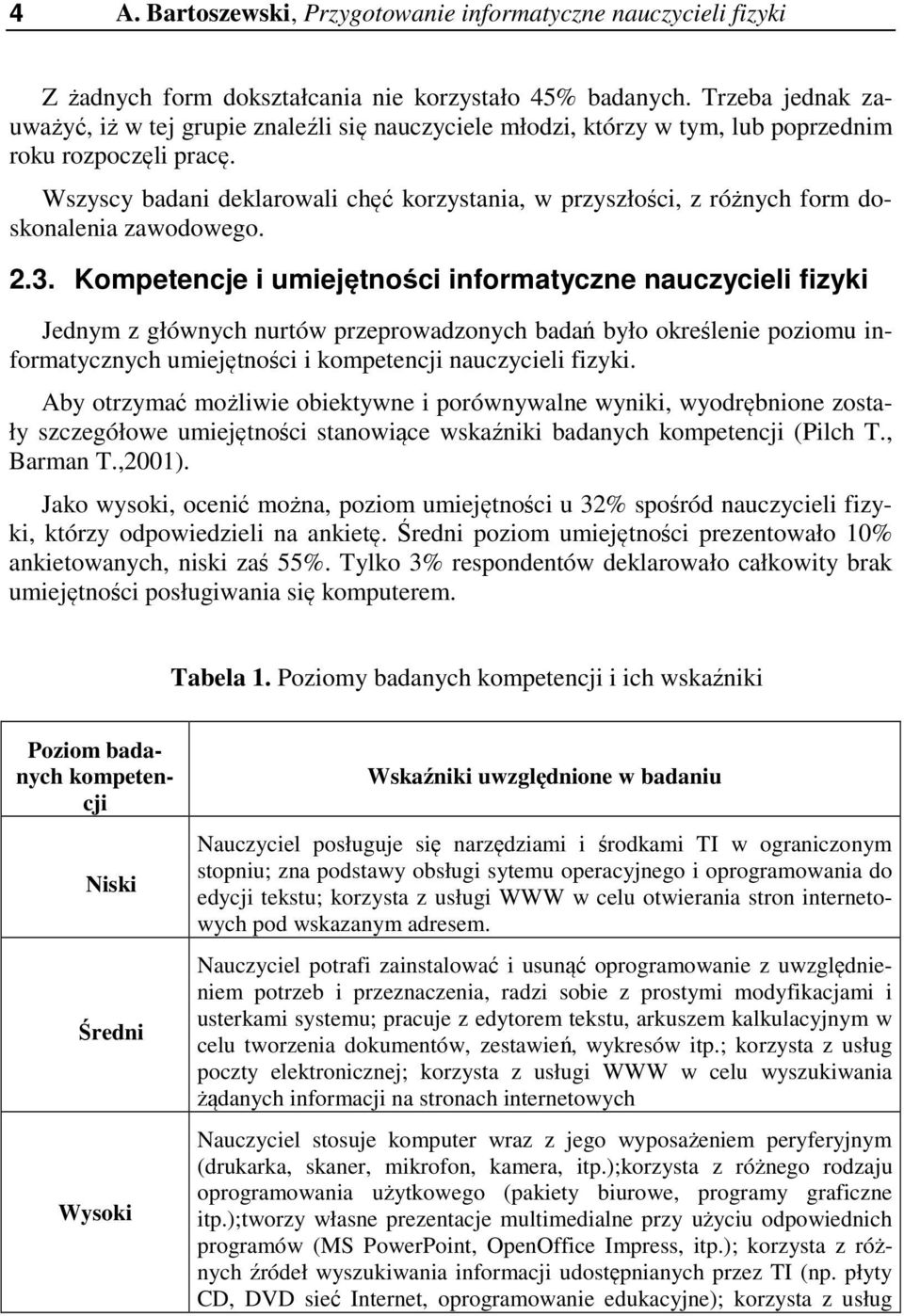 Wszyscy badani deklarowali chęć korzystania, w przyszłości, z różnych form doskonalenia zawodowego. 2.3.