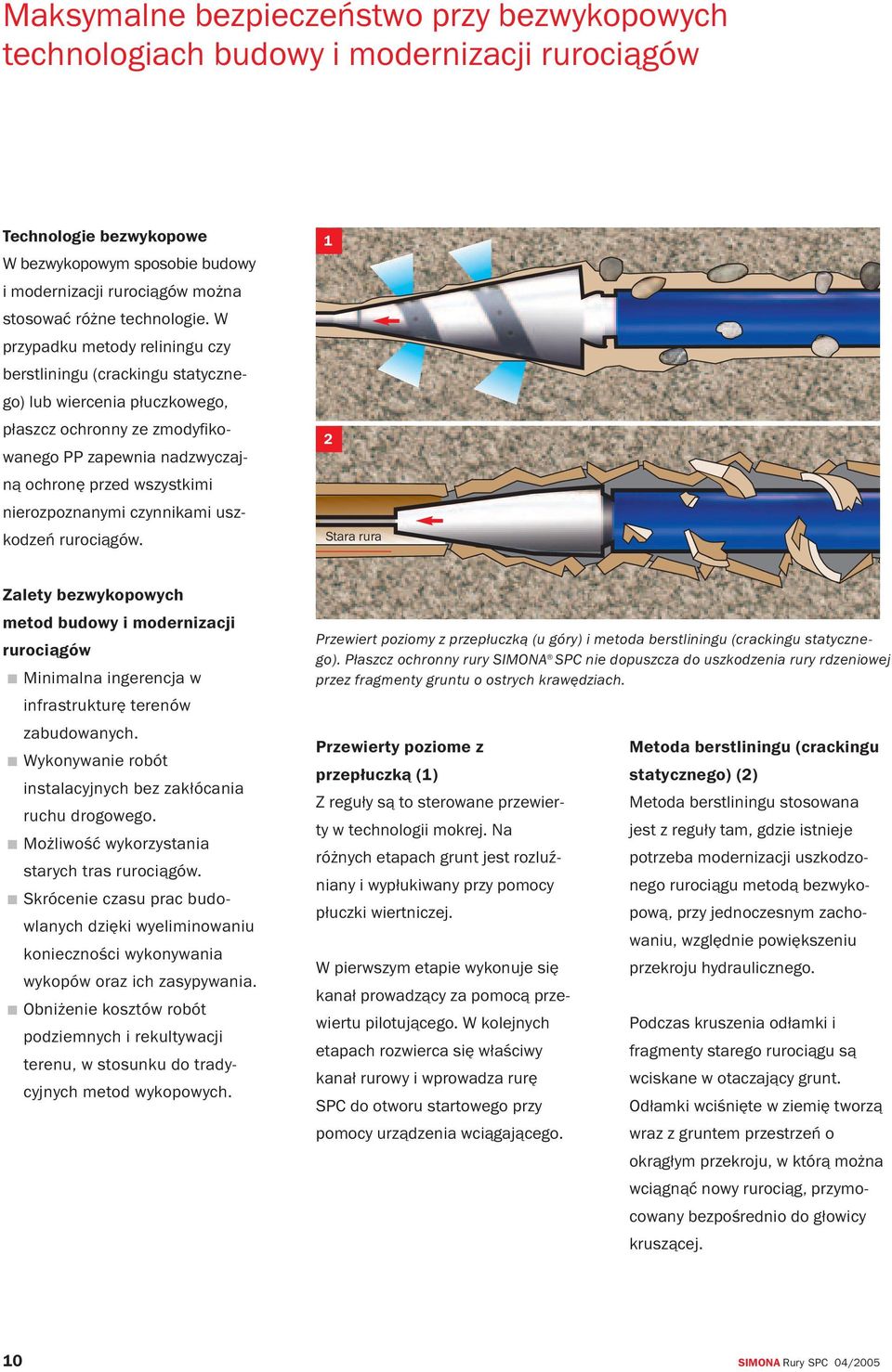 W przypadku metody reliningu czy berstliningu (crackingu statycznego) lub wiercenia płuczkowego, płaszcz ochronny ze zmodyfikowanego PP zapewnia nadzwyczajną ochronę przed wszystkimi nierozpoznanymi