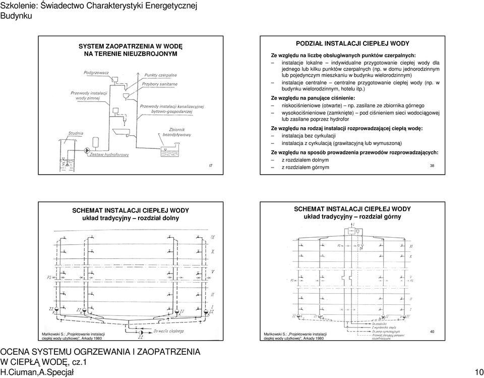 w budynku wielorodzinnym, hotelu itp.) Ze względu na panujące ciśnienie: niskociśnieniowe (otwarte) np.