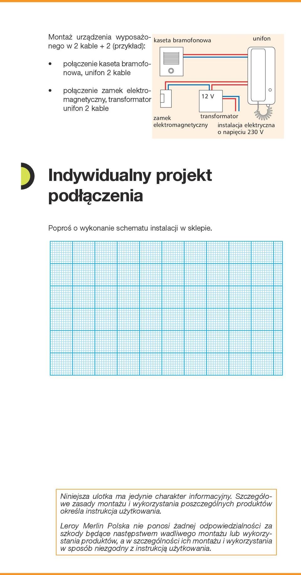 Szczegółowe zasady montażu i wykorzystania poszczególnych produktów określa instrukcja użytkowania.