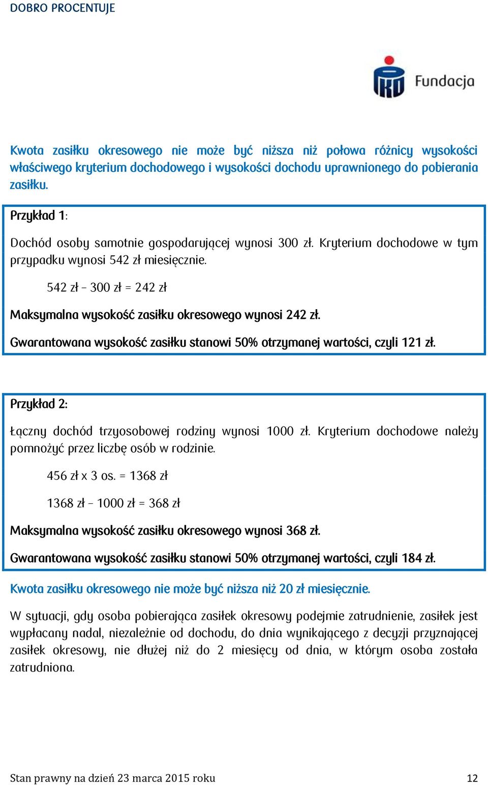 542 zł 300 zł = 242 zł Maksymalna wysokość zasiłku okresowego wynosi 242 zł. Gwarantowana wysokość zasiłku stanowi 50% otrzymanej wartości, czyli 121 zł.