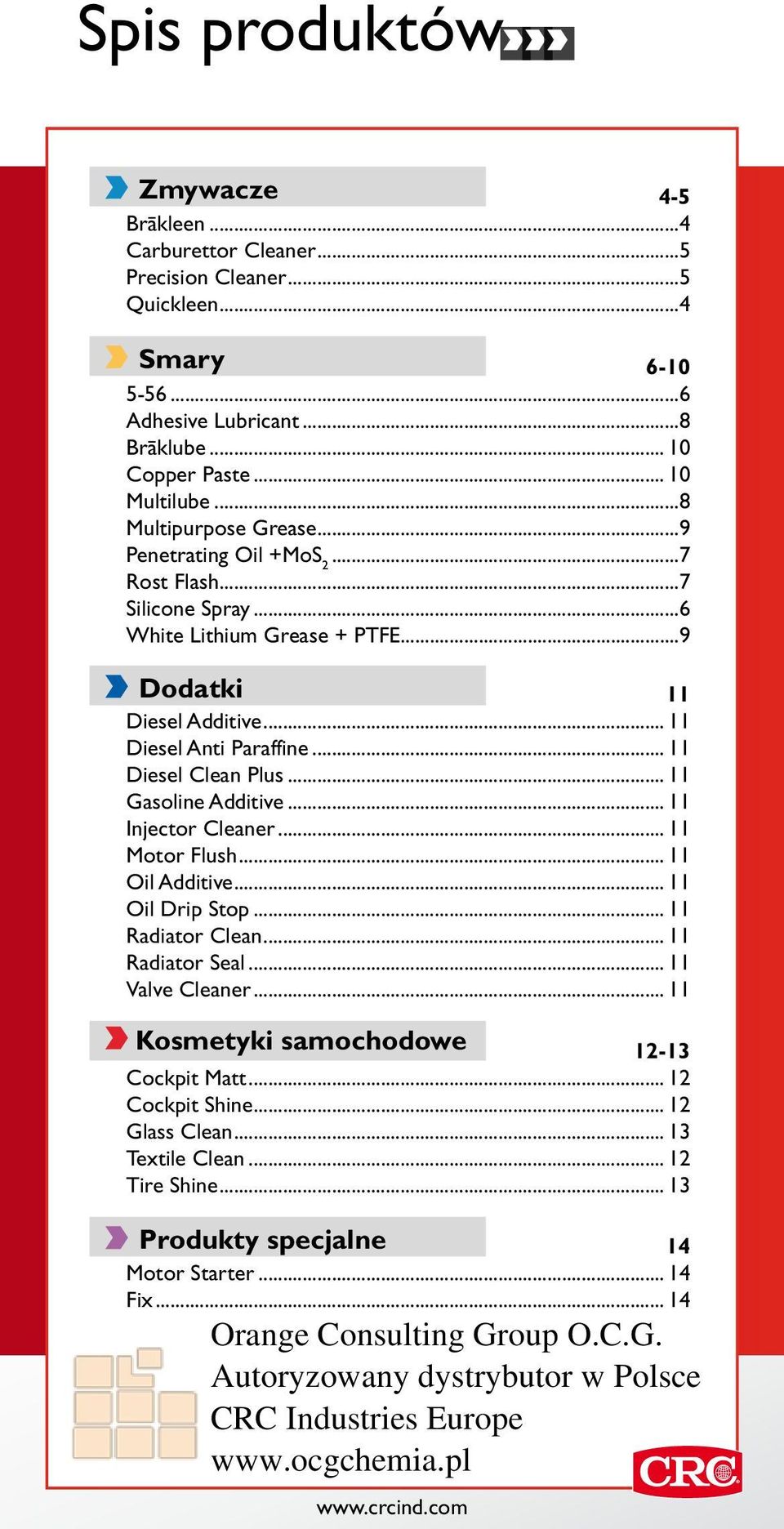 .. 11 Gasoline Additive... 11 Injector Cleaner... 11 Motor Flush... 11 Oil Additive... 11 Oil Drip Stop... 11 Radiator Clean... 11 Radiator Seal... 11 Valve Cleaner.