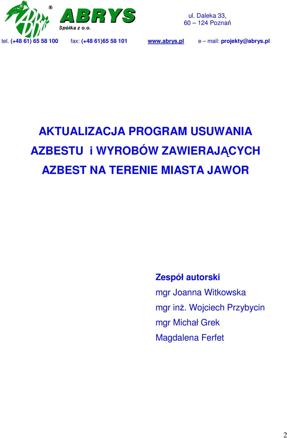 pl e mail: projekty@abrys.