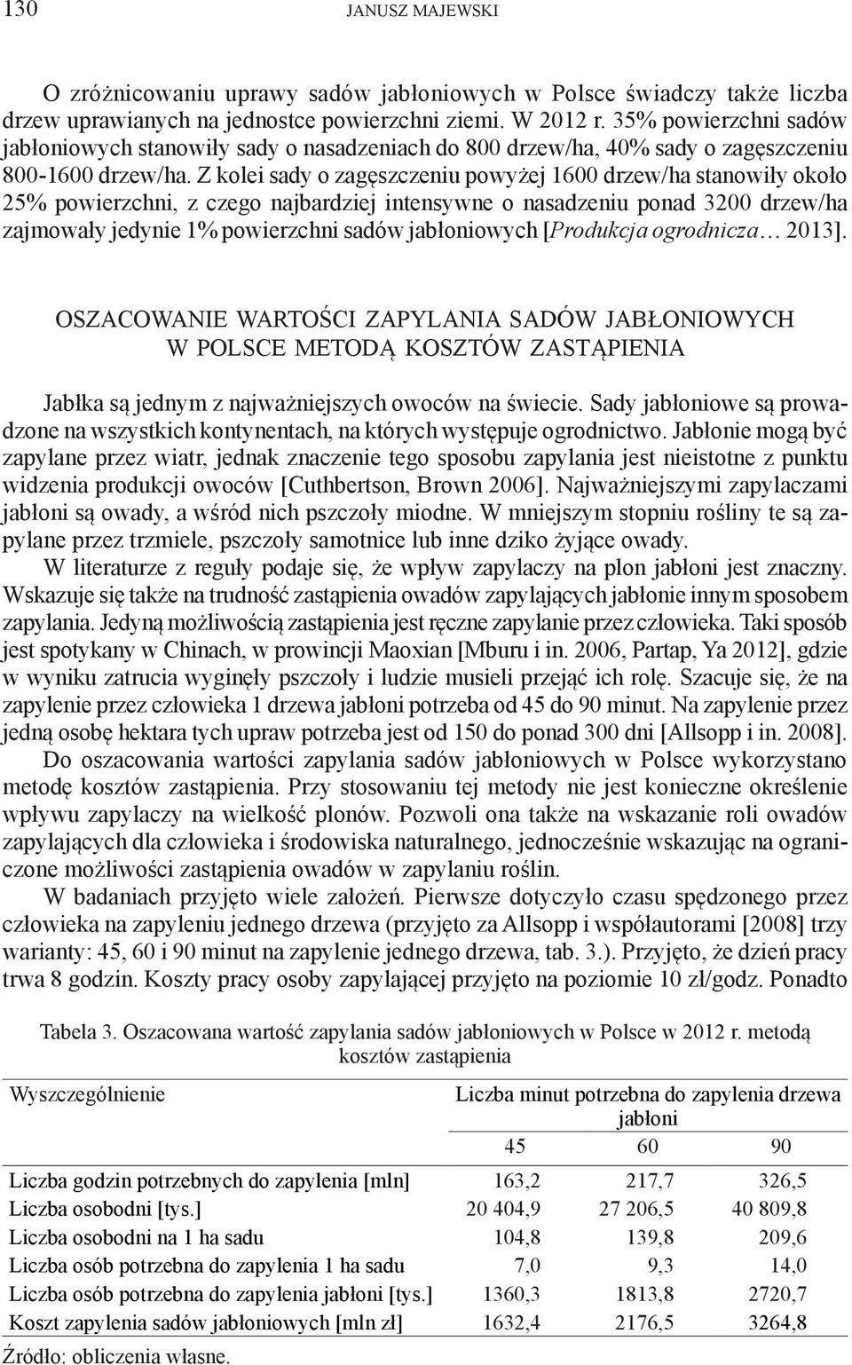 Z kolei sady o zagęszczeniu powyżej 1600 drzew/ha stanowiły około 25% powierzchni, z czego najbardziej intensywne o nasadzeniu ponad 3200 drzew/ha zajmowały jedynie 1% powierzchni sadów jabłoniowych