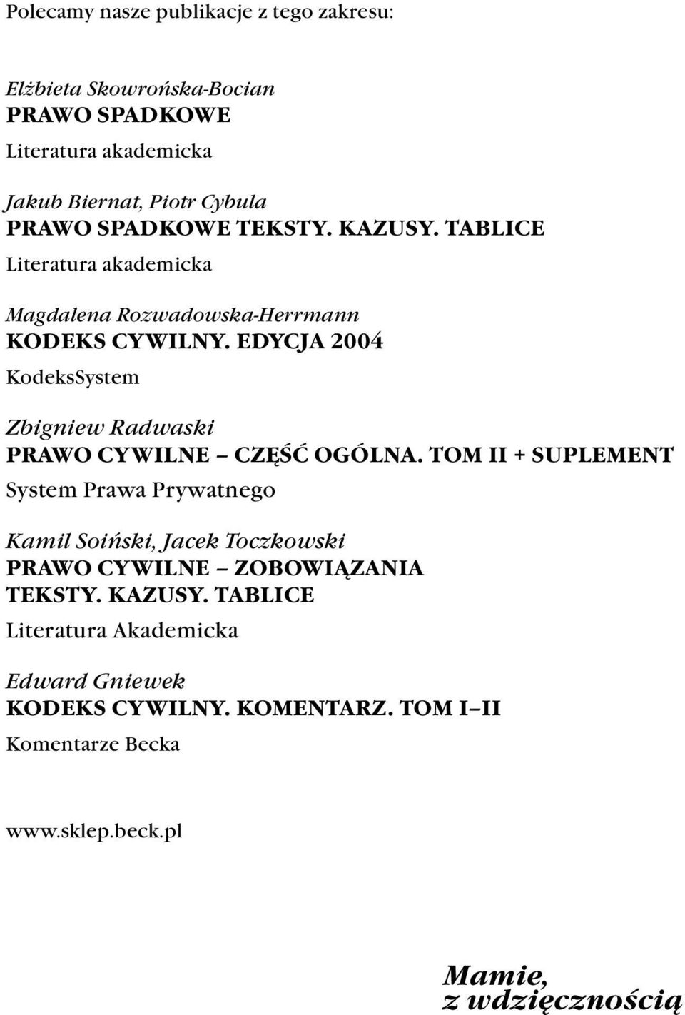 EDYCJA 2004 KodeksSystem Zbigniew Radwaski PRAWO CYWILNE CZĘŚĆ OGÓLNA.