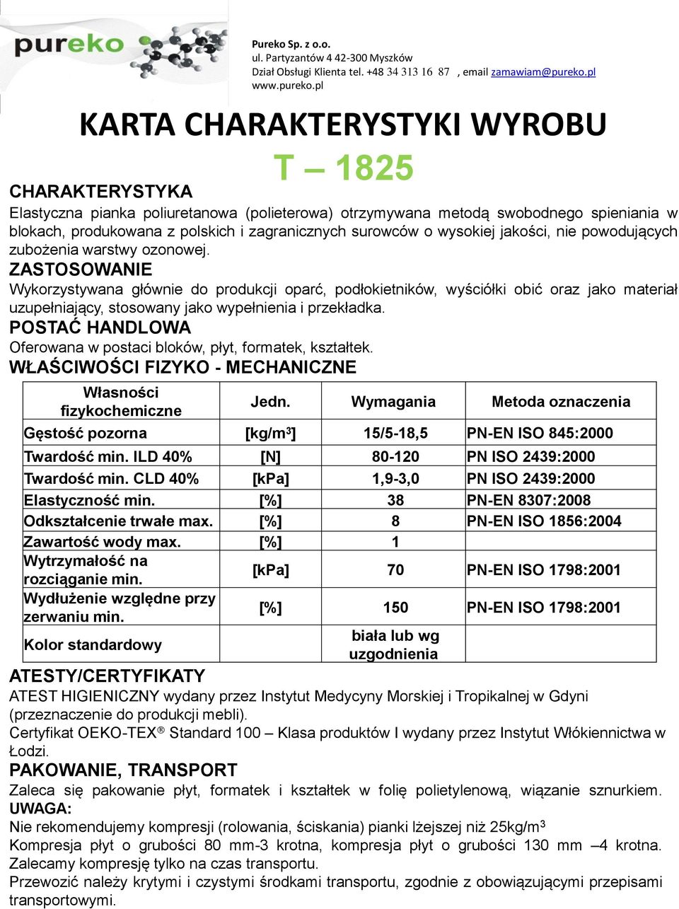 Gęstość pozorna [kg/m 3 ] 15/5-18,5 PN-EN ISO 845:2000 Twardość min.