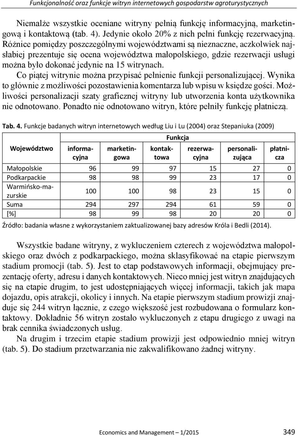 Różnice pomiędzy poszczególnymi województwami są nieznaczne, aczkolwiek najsłabiej prezentuje się ocena województwa małopolskiego, gdzie rezerwacji usługi można było dokonać jedynie na 15 witrynach.