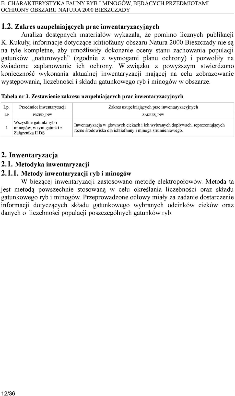 Kukuły, informacje dotyczące ichtiofauny obszaru Natura 000 Bieszczady nie są na tyle kompletne, aby umożliwiły dokonanie oceny stanu zachowania populacji gatunków naturowych (zgodnie z wymogami