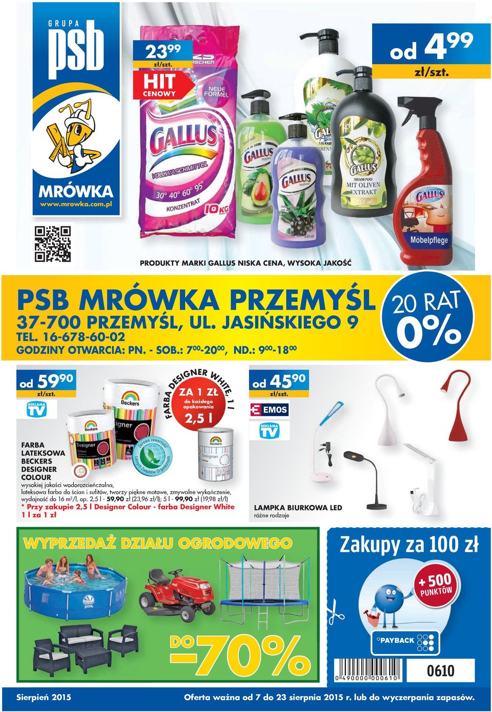 i sufitów, tworzy piękne matowe, zmywalne wykończenie, wydajność do 16 m 2 /l, op.