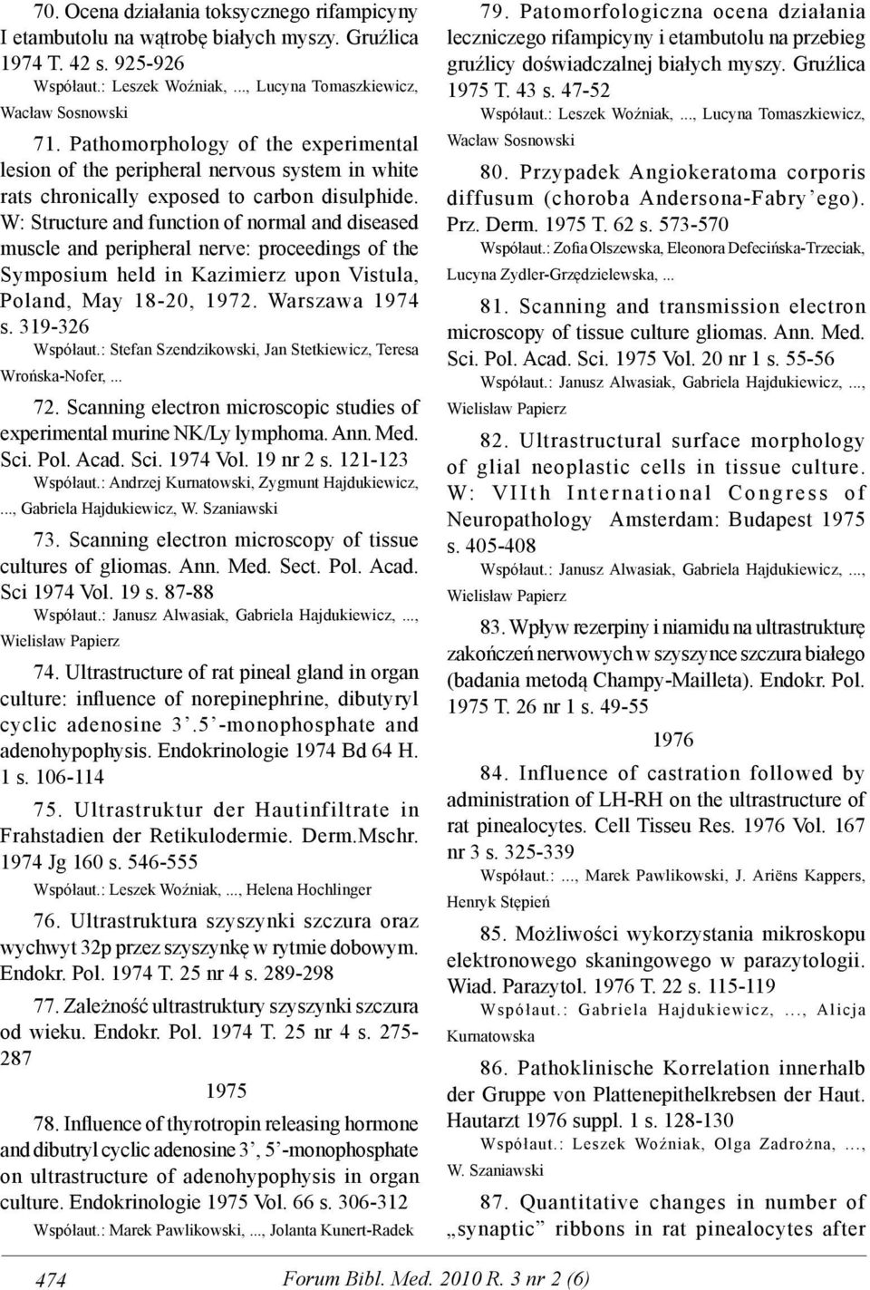 W: Structure and function of normal and diseased muscle and peripheral nerve: proceedings of the Symposium held in Kazimierz upon Vistula, Poland, May 18-20, 1972. Warszawa 1974 s. 319-326 Współaut.