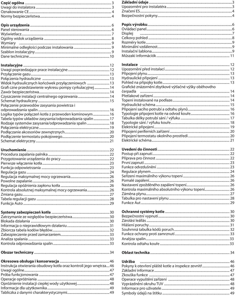 ..3 Połączenia hydrauliczne...3 Widok hydraulicznych końcówek przyłączeniowych...3 Grafi czne przedstawienie wykresu pompy cyrkulacyjnej...4 Zawór bezpieczeństwa.