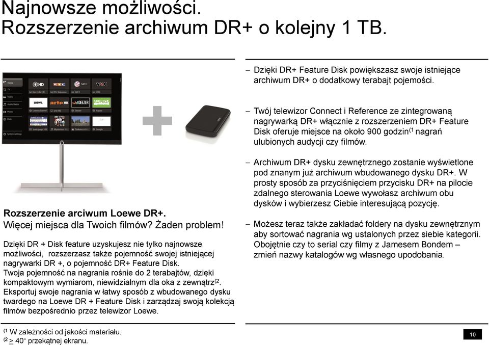 Rozszerzenie arciwum Loewe DR+. Więcej miejsca dla Twoich filmów? Żaden problem!