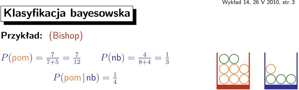 P(pom)= 7 = 7 P(nb)= 4 =