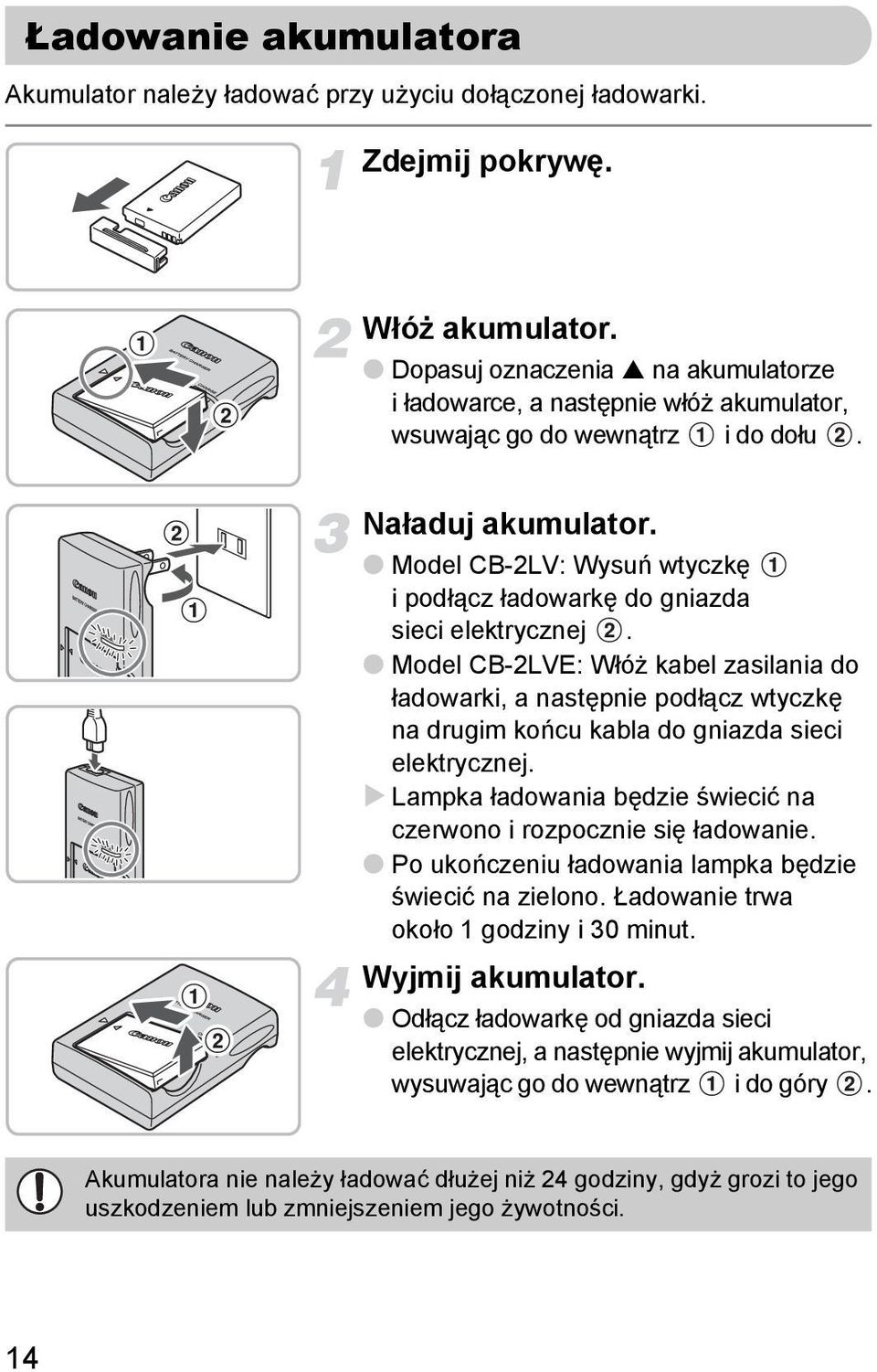 Model CB-2LV: Wysuń wtyczkę ipodłącz ładowarkę do gniazda sieci elektrycznej.