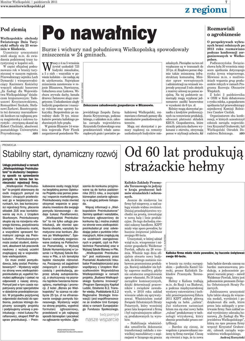 Przewodniczący sejmiku Lech Dymarski i wiceprzewodniczący Kazimierz Kościelny wręczyli odznaki honorowe Za Zasługi dla Województwa Wielkopolskiego działaczom krajoznawczym: Tadeuszowi