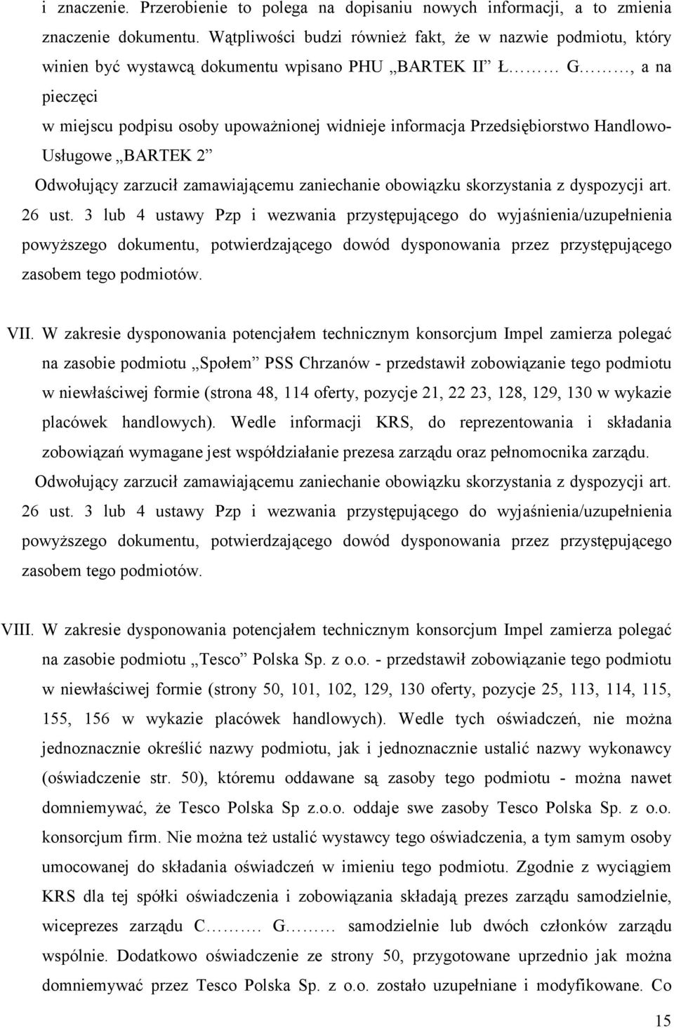 Przedsiębiorstwo Handlowo- Usługowe BARTEK 2 VII.