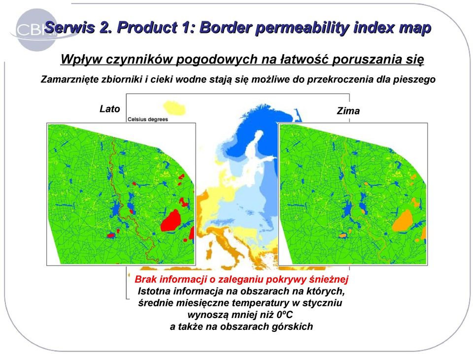 Zamarznięte zbiorniki i cieki wodne stają się możliwe do przekroczenia dla pieszego Lato Zima