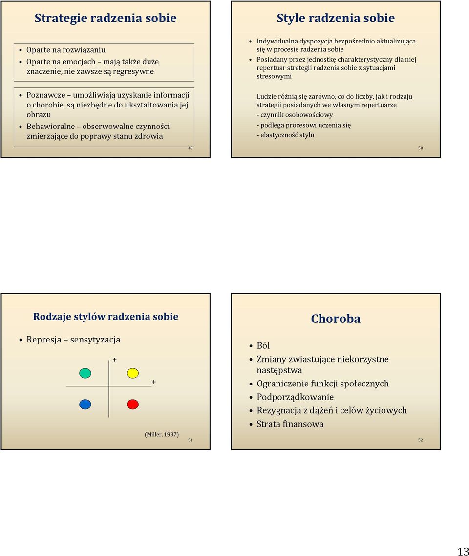 sobie Posiadany przez jednostkę charakterystyczny dla niej repertuar strategii radzenia sobie z sytuacjami stresowymi Ludzie różnią się zarówno, co do liczby, jak i rodzaju strategii posiadanych we