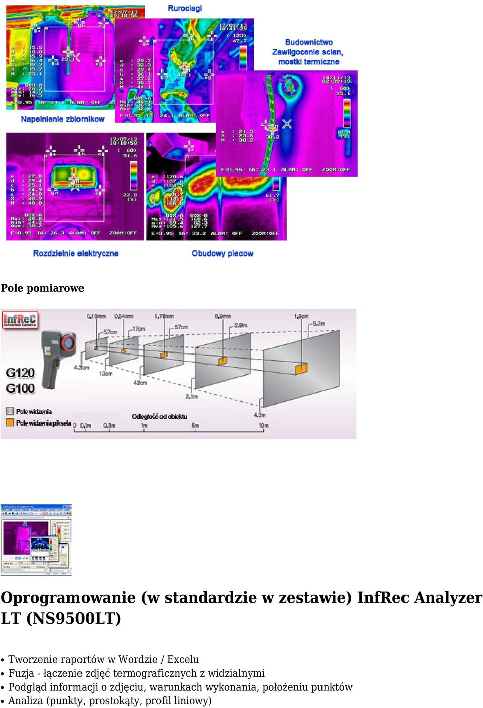 zdjęć termograficznych z widzialnymi Podgląd informacji o zdjęciu,