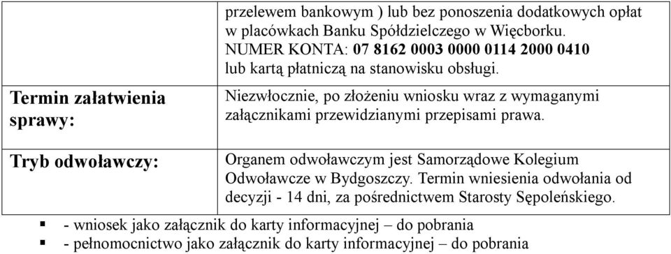 Niezwłocznie, po złożeniu wniosku wraz z wymaganymi załącznikami przewidzianymi przepisami prawa.