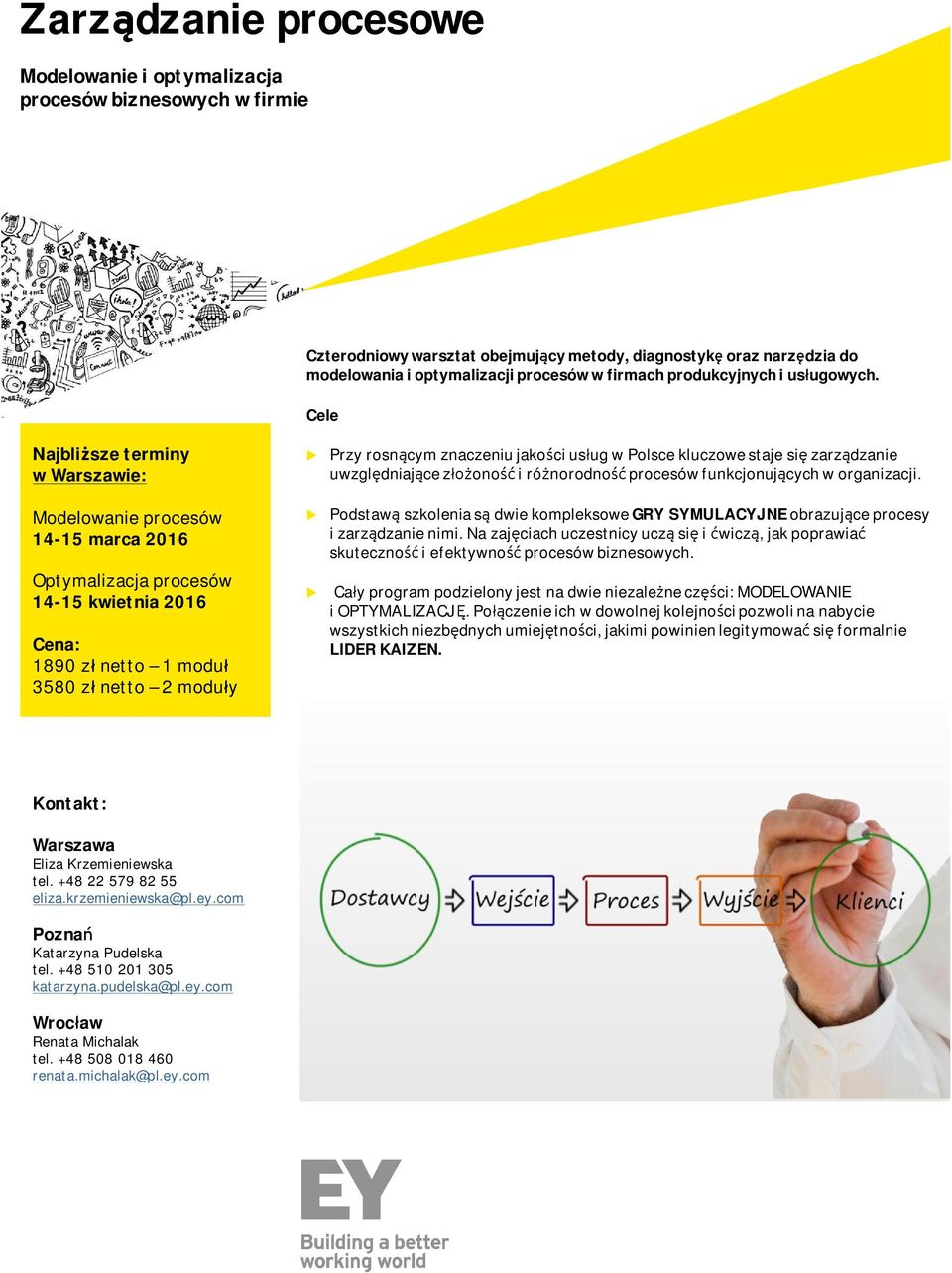 Cele Najbliższe terminy w Warszawie: 14-15 marca 2016 Optymalizacja procesów 14-15 kwietnia 2016 Cena: 1890 zł netto 1 modł 3580 zł netto 2 modły Przy rosnącym znaczeni jakości słg w Polsce klczowe