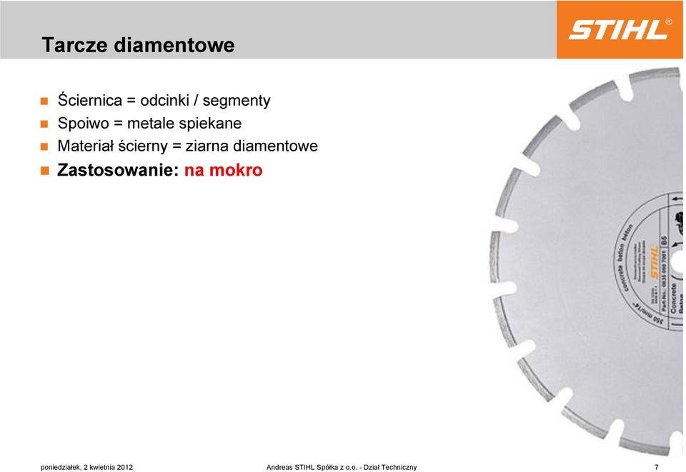 diamentowe Zastosowanie: na mokro poniedziałek, 2