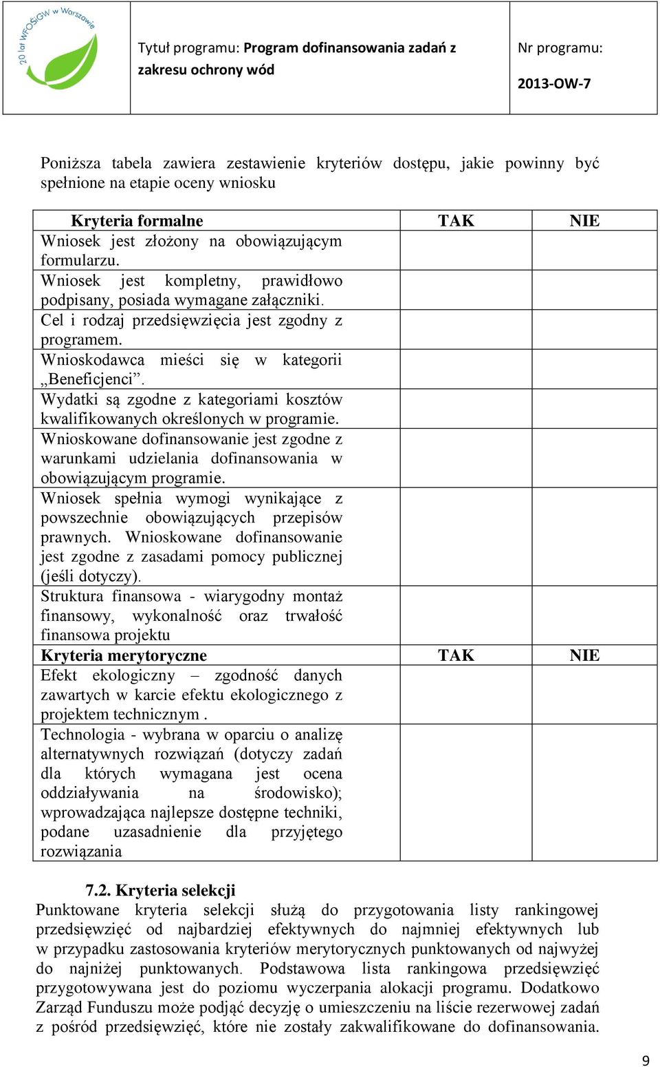 Wydatki są zgodne z kategoriami kosztów kwalifikowanych określonych w programie. Wnioskowane dofinansowanie jest zgodne z warunkami udzielania dofinansowania w obowiązującym programie.