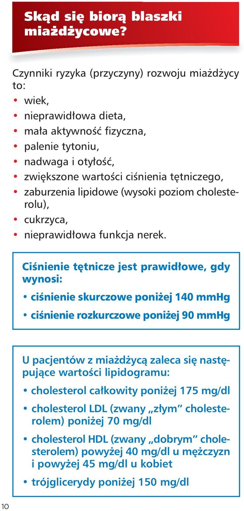 zaburzenia lipidowe (wysoki poziom cholesterolu), cukrzyca, nieprawidłowa funkcja nerek.