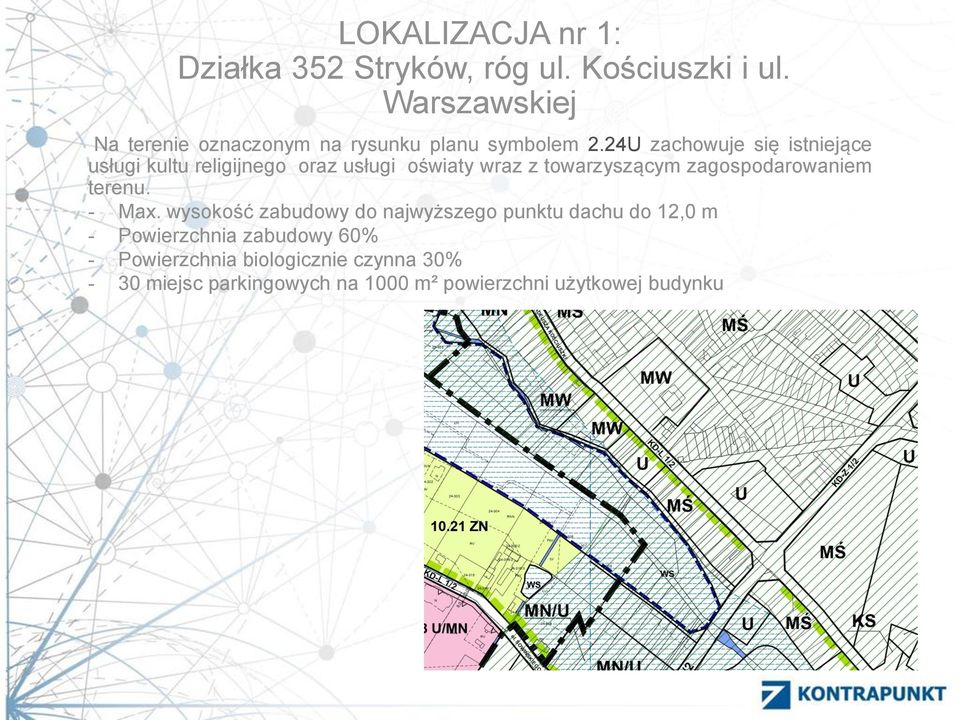 24U zachowuje się istniejące usługi kultu religijnego oraz usługi oświaty wraz z towarzyszącym