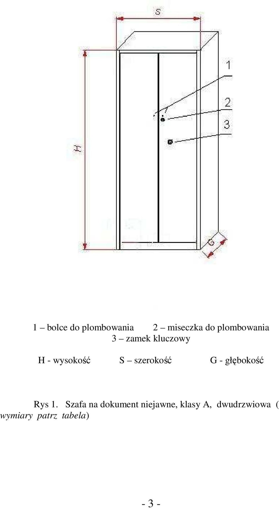 szerokość G - głębokość Rys 1.