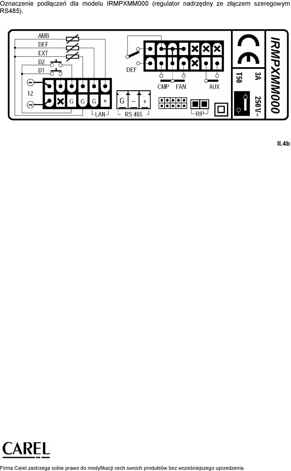 Il.4b Firma Carel zastrzega sobie prawo do