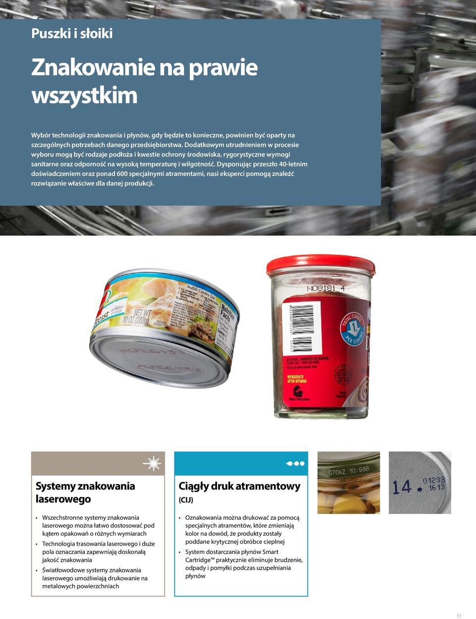 Dysponując przeszło 40-etnim doświadczeniem oraz ponad 600 specjanymi atramentami, nasi eksperci pomogą znaeźć rozwiązanie właściwe da danej produkcji.