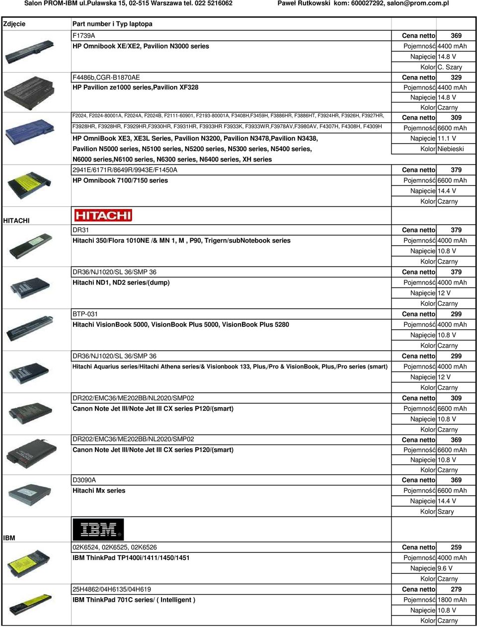 OmniBook XE3, XE3L Series, Pavilion N3200, Pavilion N3478,Pavilion N3438, Pavilion N5000 series, N5100 series, N5200 series, N5300 series, N5400 series, N6000 series,n6100 series, N6300 series, N6400