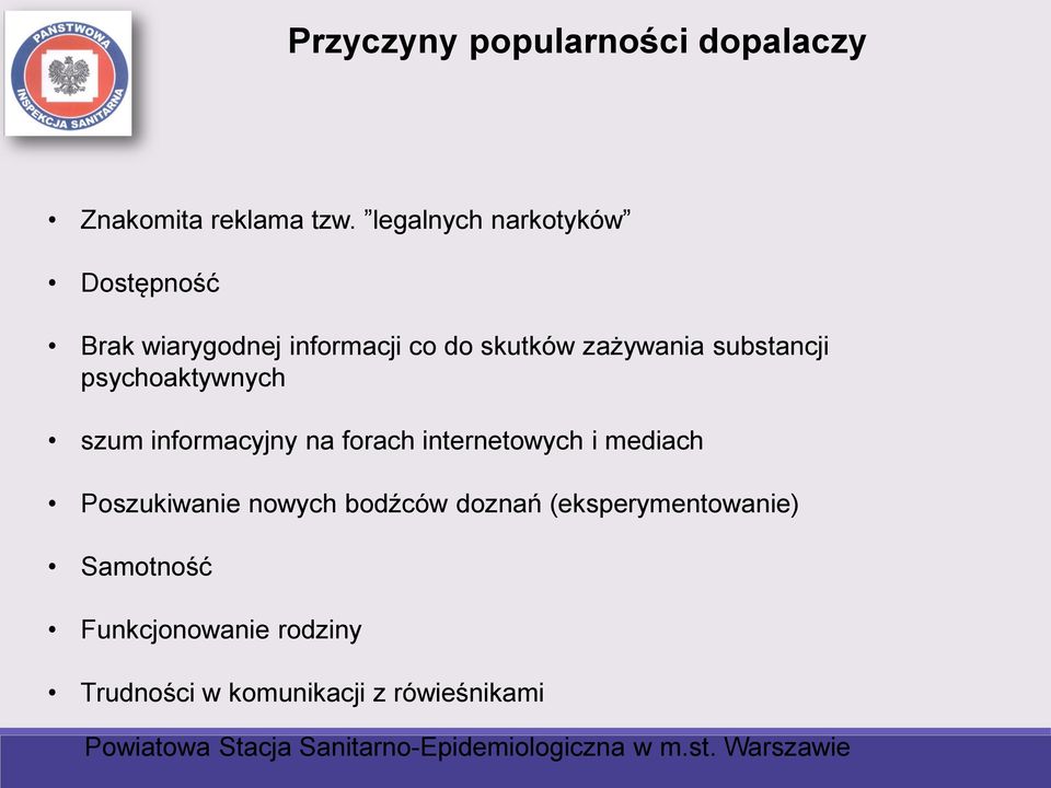 substancji psychoaktywnych szum informacyjny na forach internetowych i mediach