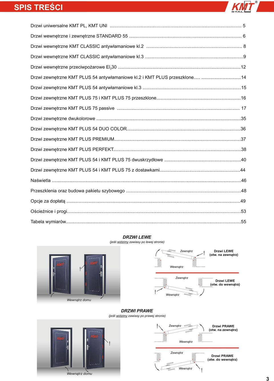 ..16 Drzwi zewnętrzne KMT passive... 17 Drzwi zewnętrzne dwukolorowe...35 Drzwi zewnętrzne KMT DUO COLOR...36 Drzwi zewnętrzne KMT PLUS PRMIUM...37 Drzwi zewnętrzne KMT PLUS PRFKT.