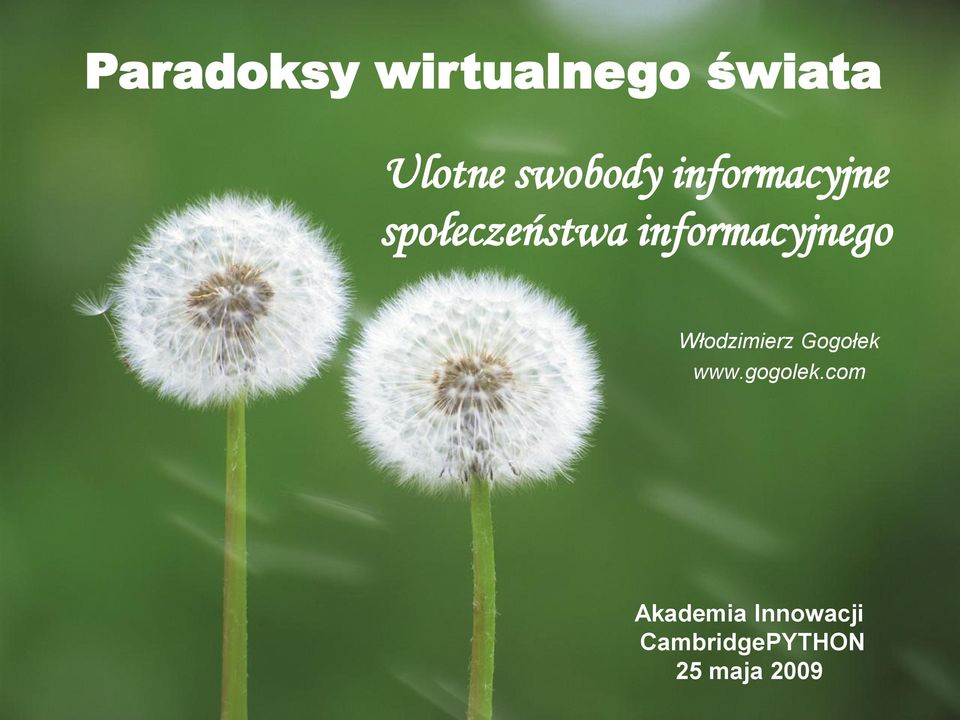 informacyjnego Włodzimierz Gogołek www.