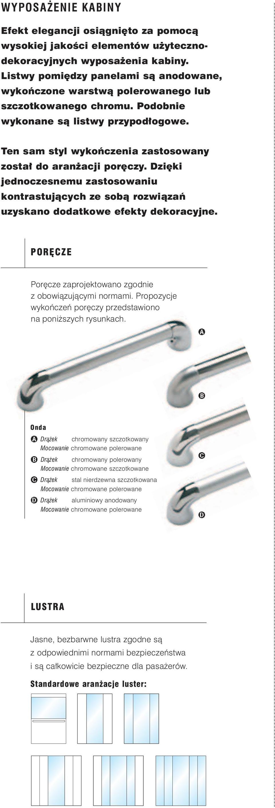 Ten sam styl wykoƒczenia zastosowany zosta do aran acji por czy. Dzi ki jednoczesnemu zastosowaniu kontrastujàcych ze sobà rozwiàzaƒ uzyskano dodatkowe efekty dekoracyjne.