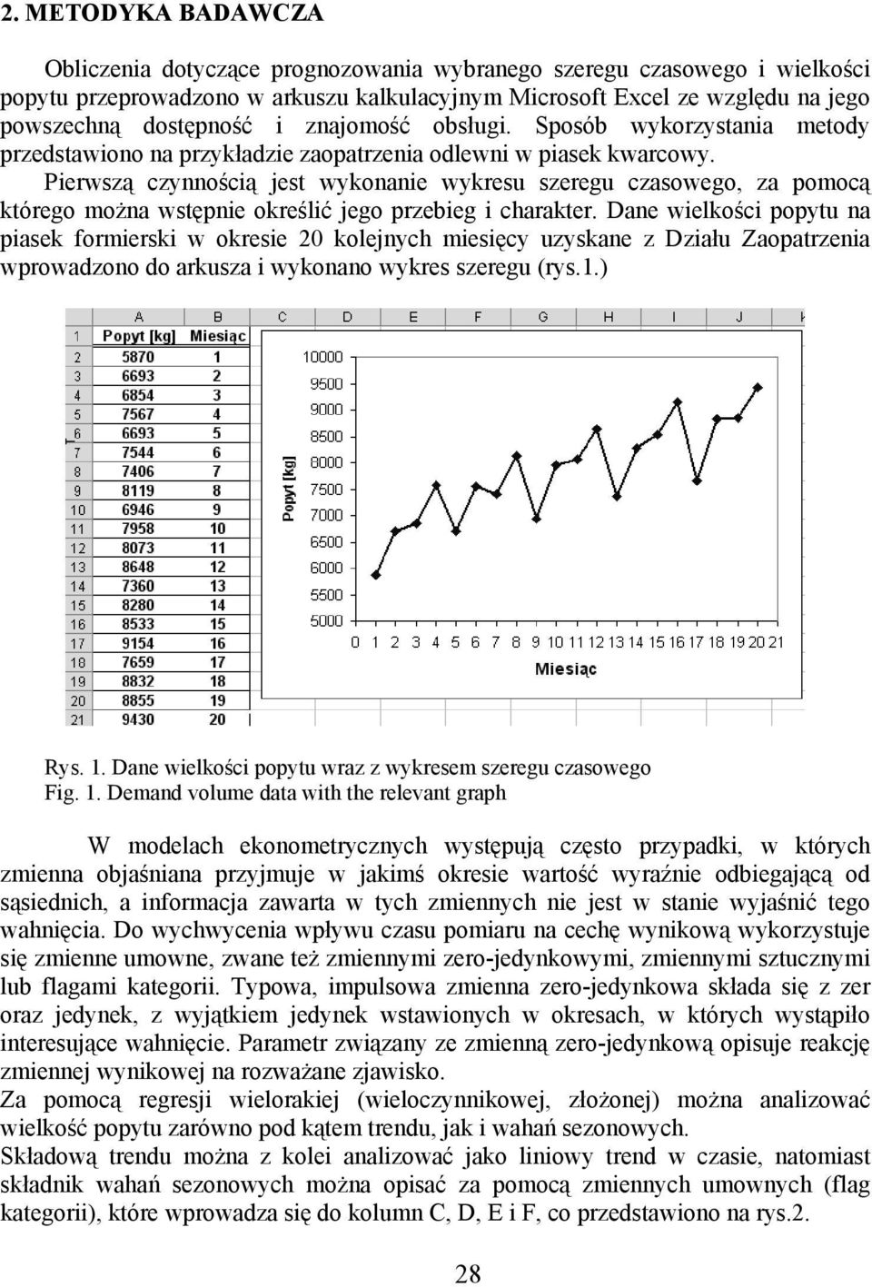 Pierwszą czynnością jest wykonanie wykresu szeregu czasowego, za pomocą którego można wstępnie określić jego przebieg i charakter.