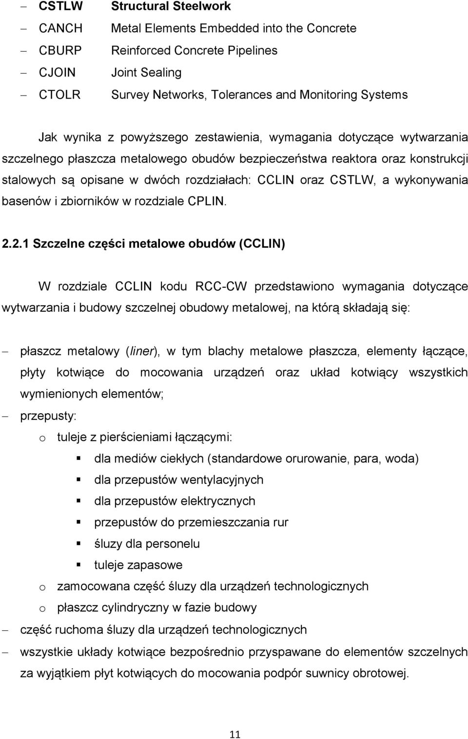 wykonywania basenów i zbiorników w rozdziale CPLIN. 2.