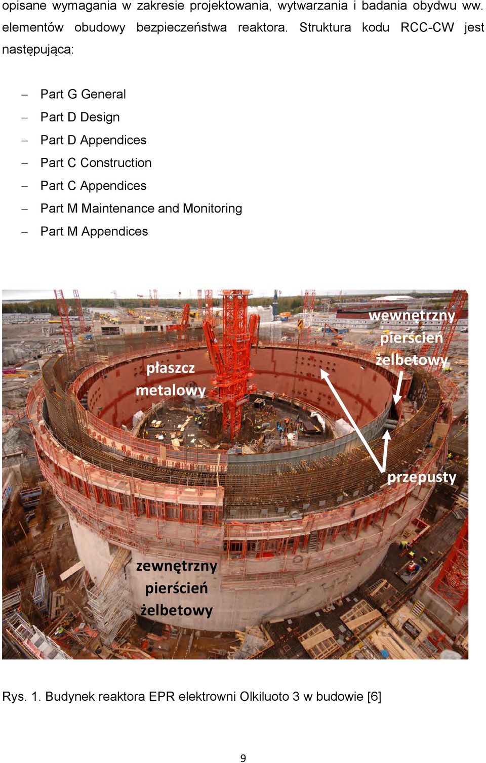 Struktura kodu RCC-CW jest następująca: Part G General Part D Design Part D Appendices Part C Construction Part C