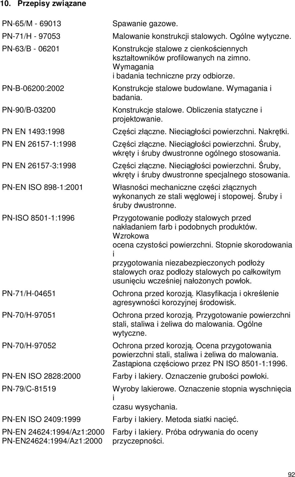 Ogólne wytyczne. Konstrukcje stalowe z cienkościennych kształtowników profilowanych na zimno. Wymagania i badania techniczne przy odbiorze. Konstrukcje stalowe budowlane. Wymagania i badania. Konstrukcje stalowe. Obliczenia statyczne i projektowanie.