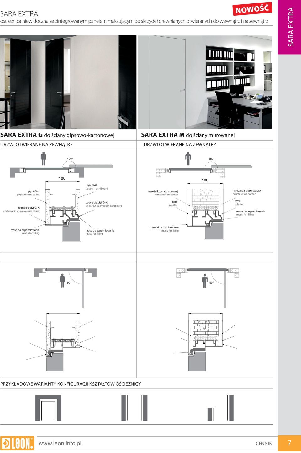 NOWOŚĆ SARA EXTRA 100 płyta G-K gypsum cardboard podcięcie płyt G-K undercut in gypsum cardboard narożnik z siatki stalowej construction corner tynk plaster narożnik z siatki stalowej