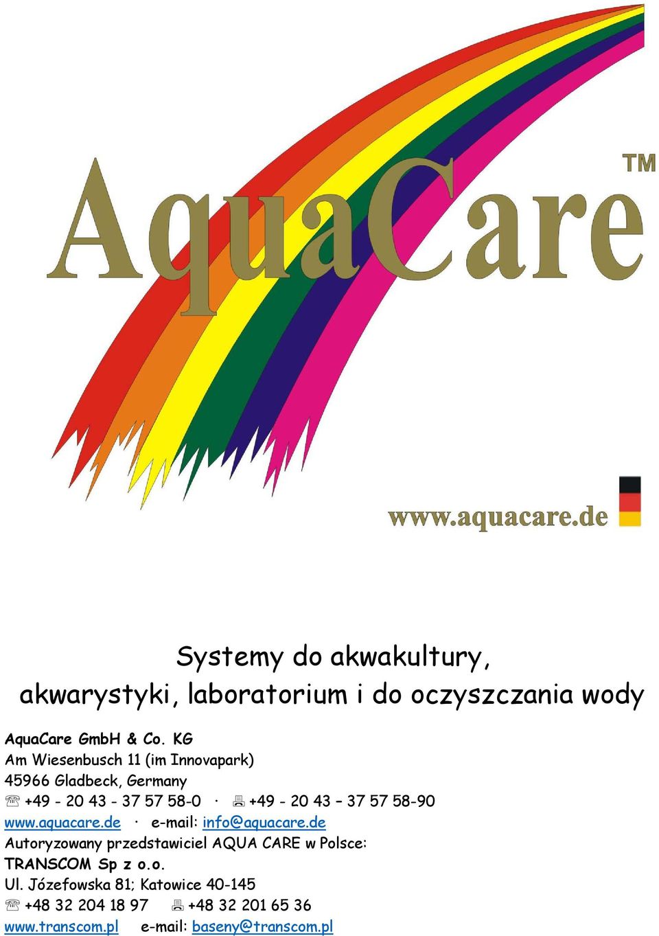 www.aquacare.de e-mail: info@aquacare.