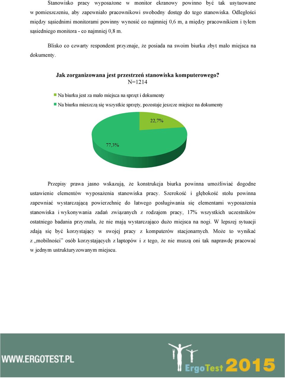 Blisko co czwarty respondent przyznaje, że posiada na swoim biurku zbyt mało miejsca na dokumenty. Jak zorganizowana jest przestrzeń stanowiska owego?