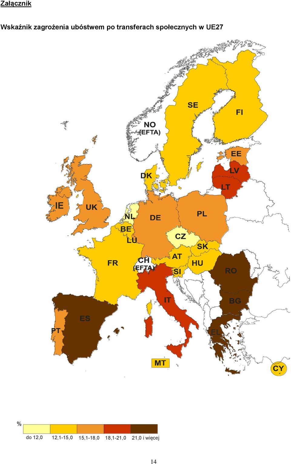 społecznych w UE27 EL do 12,0