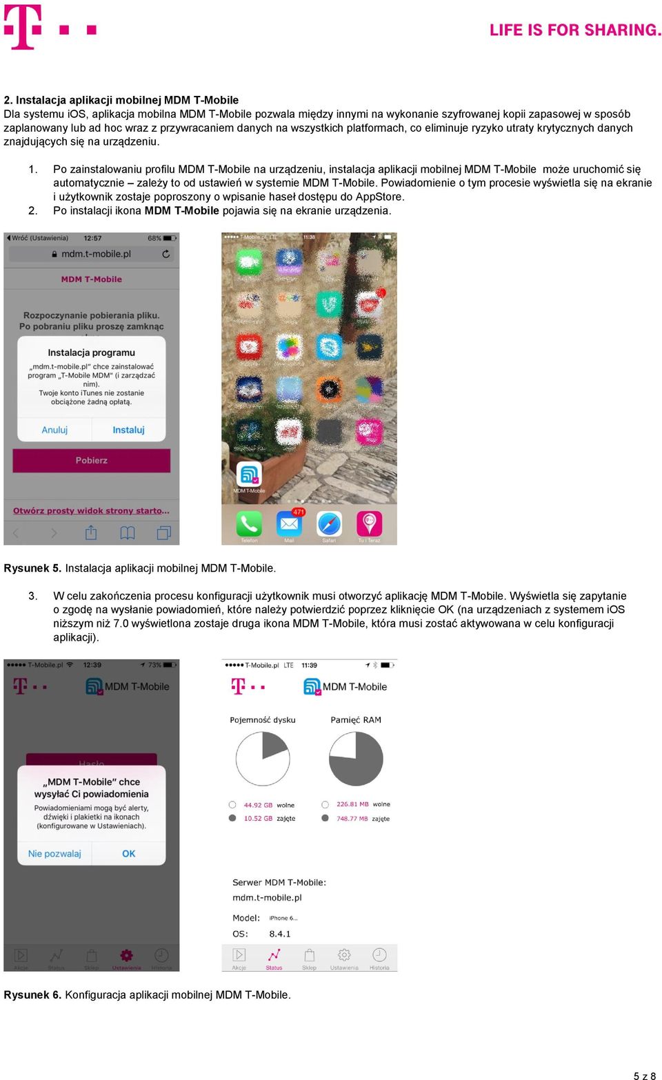 Po zainstalowaniu profilu MDM T-Mobile na urządzeniu, instalacja aplikacji mobilnej MDM T-Mobile może uruchomić się automatycznie zależy to od ustawień w systemie MDM T-Mobile.