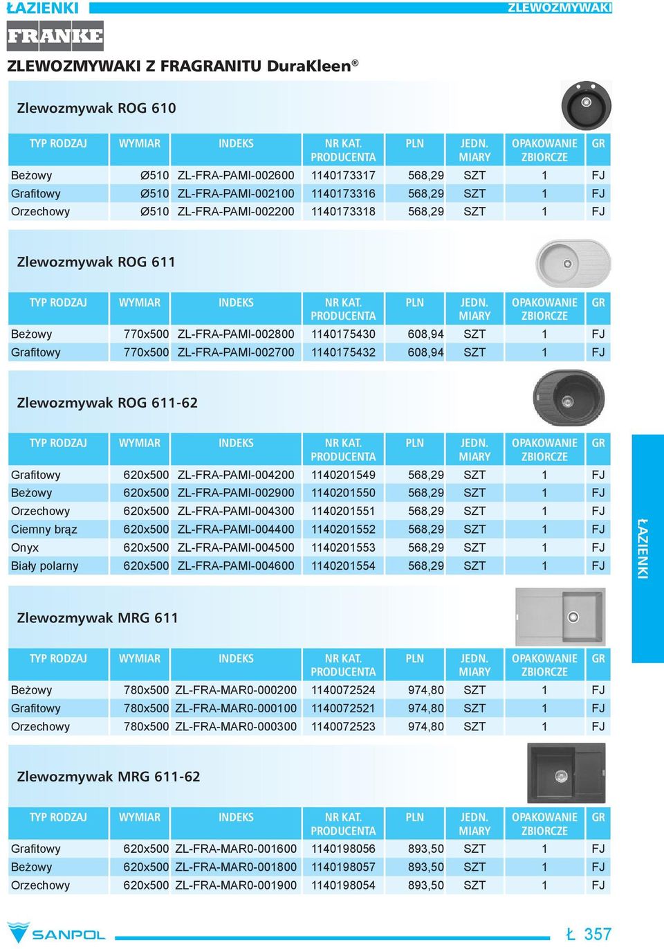 Grafitowy 620x500 ZL-FRA-PAMI-004200 1140201549 568,29 SZT 1 FJ Beżowy 620x500 ZL-FRA-PAMI-002900 1140201550 568,29 SZT 1 FJ Orzechowy 620x500 ZL-FRA-PAMI-004300 1140201551 568,29 SZT 1 FJ Ciemny