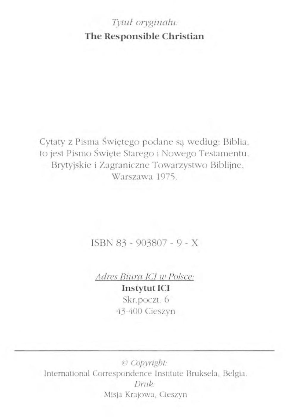 Bryrvjsklc i Zagraniczne Towarzystwo Biblijne, W;uszawa 197').