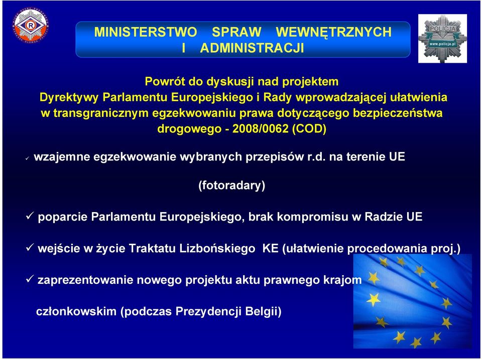 egzekwowanie wybranych przepisów r.d.